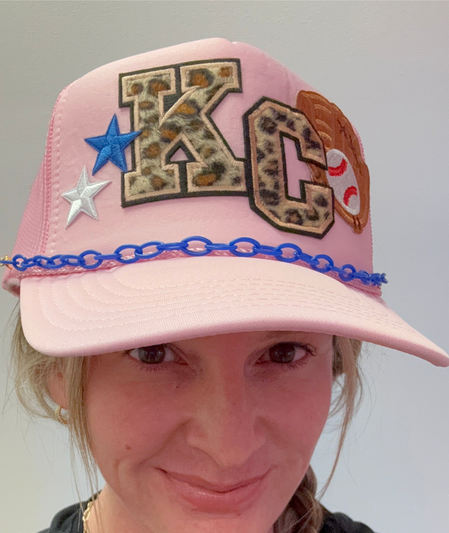 KC Cheetah-print Royals Baseball Glove Trucker Hat