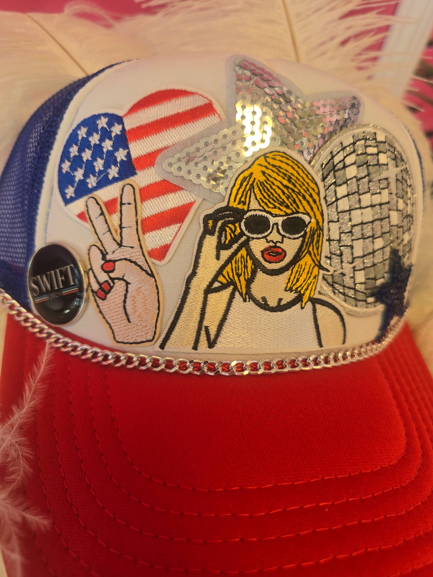 Taylor Swift Inspired American Patriotic Trucker Hat