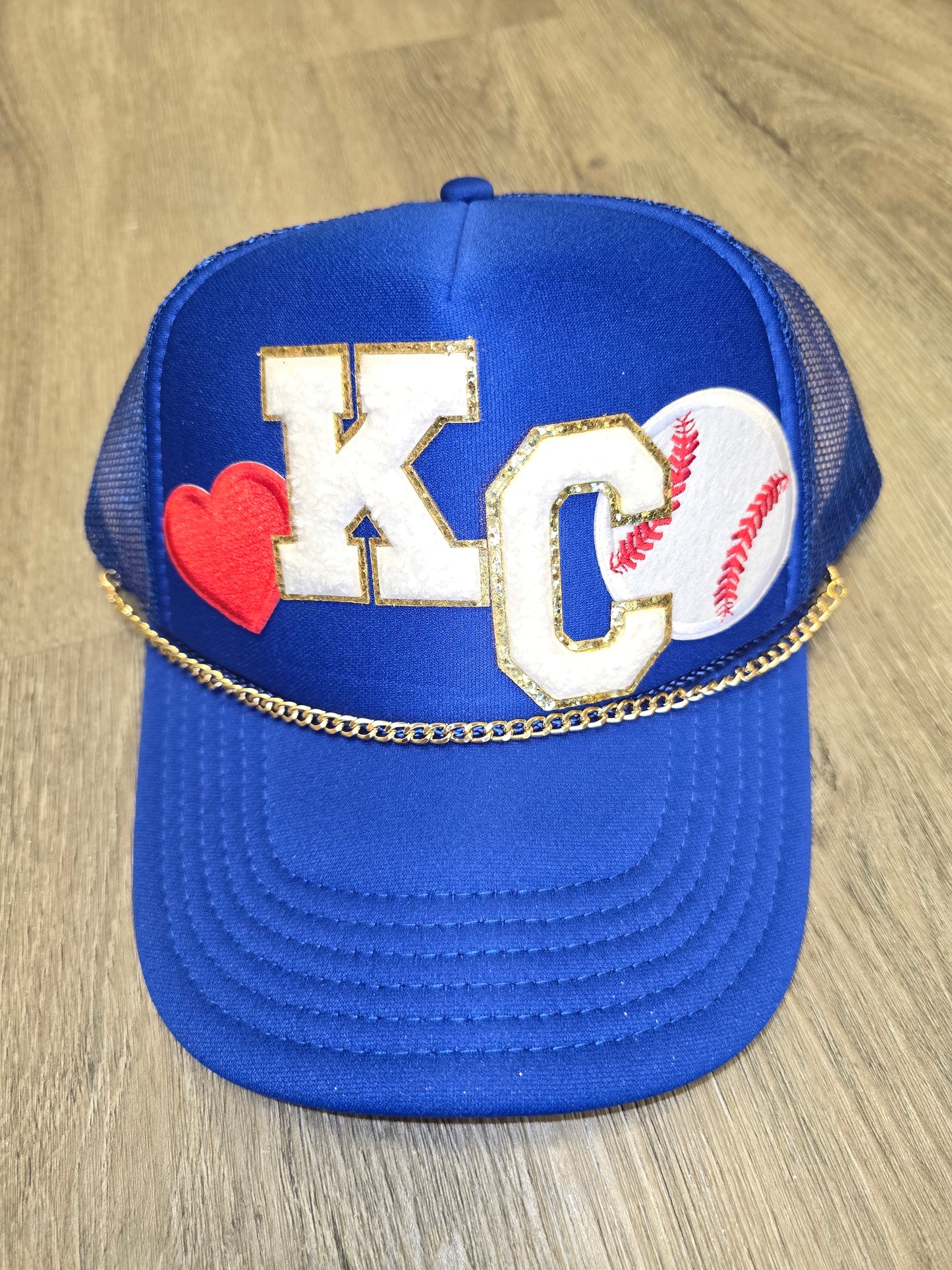 KC Royals Baseball Heart Trucker Hat