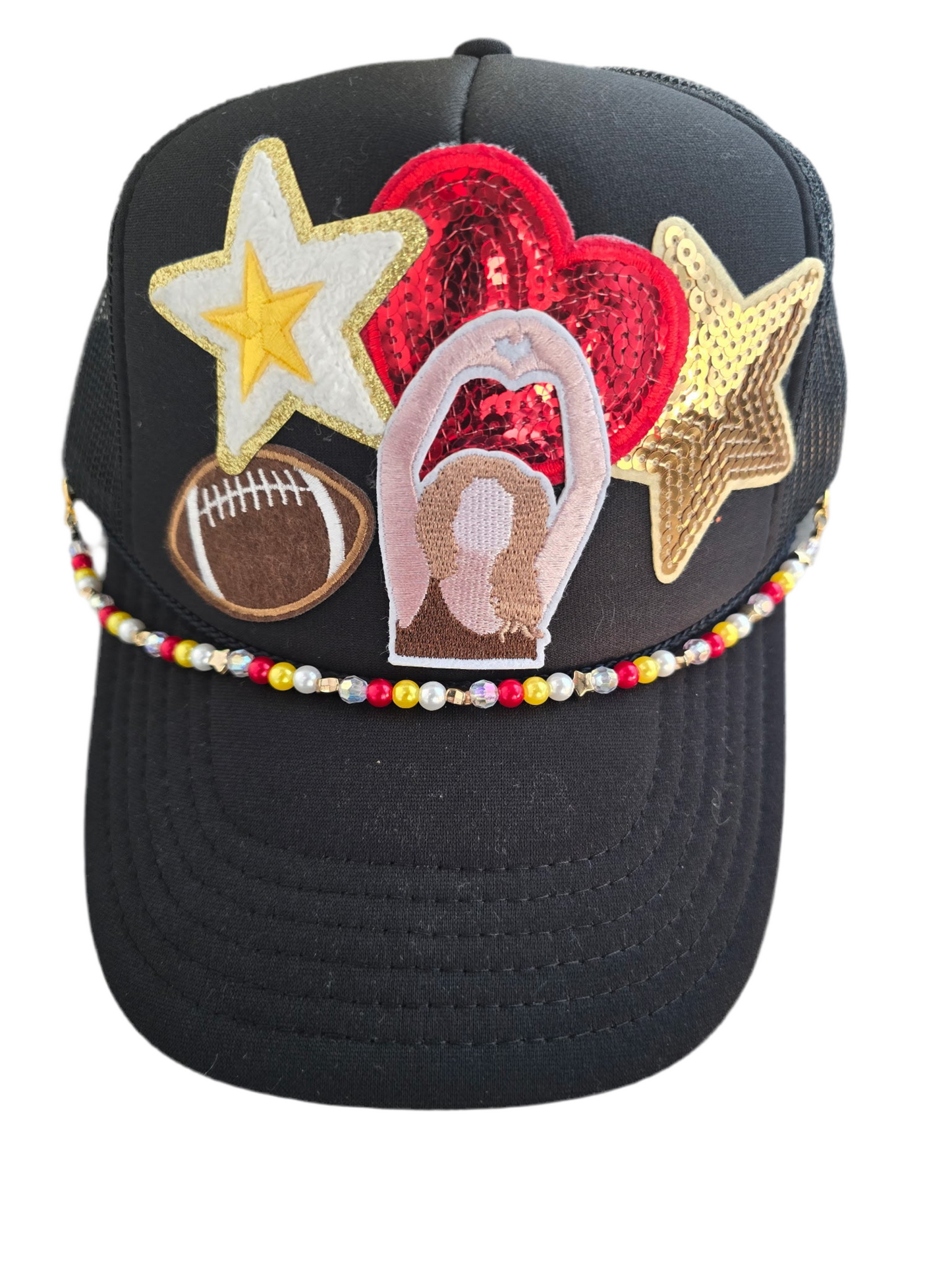 Kansas City Chiefs Football, Sequin, and Swiftie Fan Trucker Hat