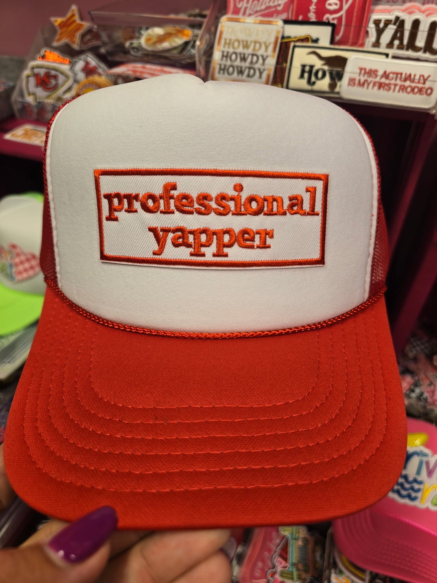 Professional Yapper Red & White Trucker Hat