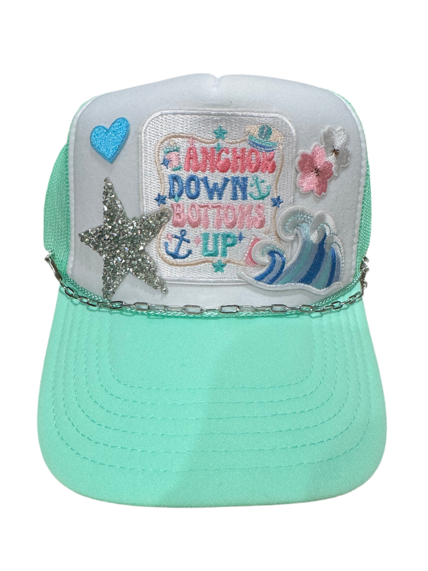 Anchors Down Bottoms Up Lake Vibes Trucker Hat
