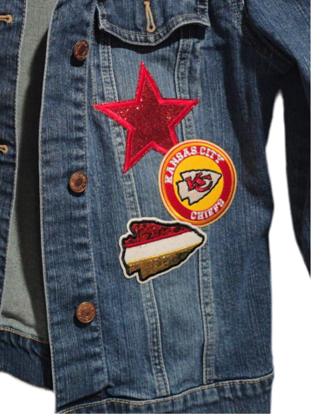 Kansas City Arched Football Jean Jacket, M Women’s