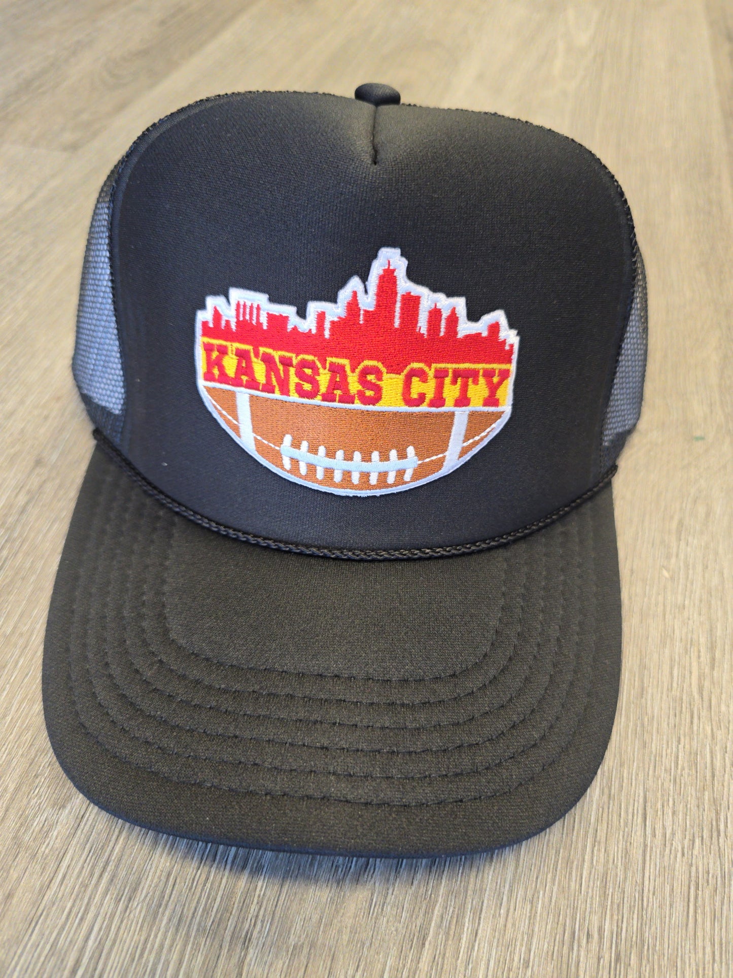 Kansas City Chiefs KC Skyline Football Trucker Hat