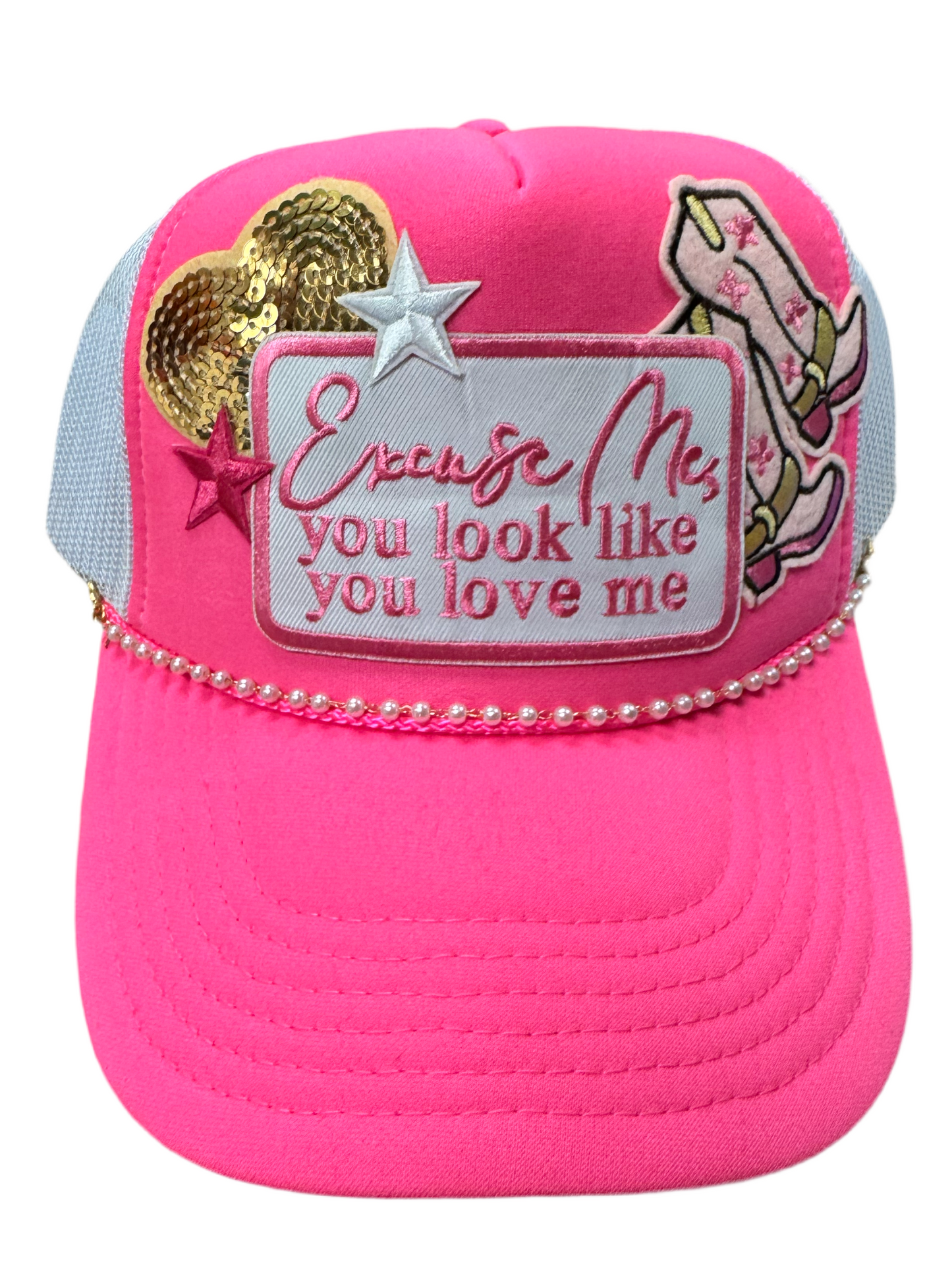 Excuse Me, You Look Like You Love Me Cowgirl Boots Trucker Hat