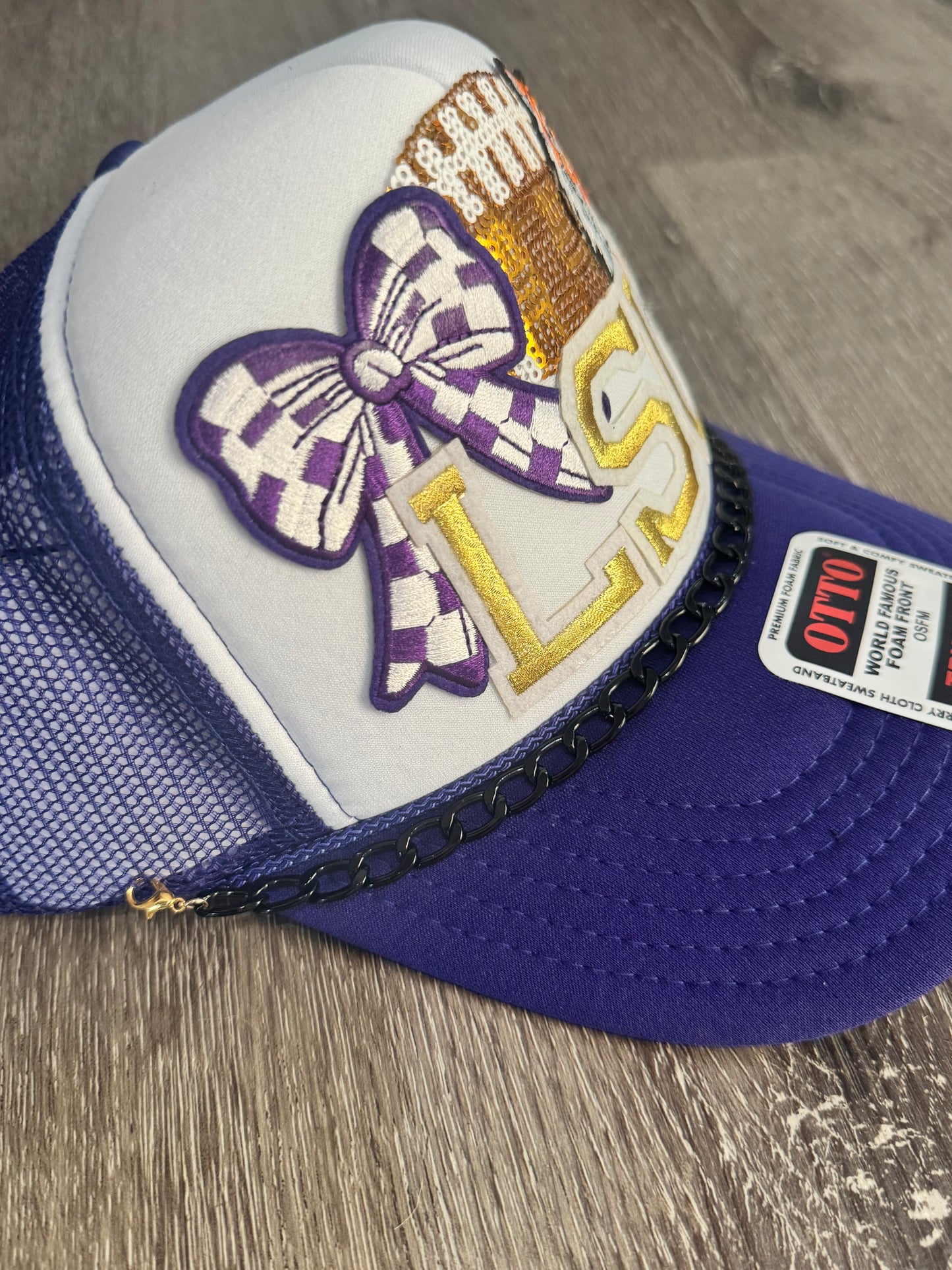 LSU Tigers Checkered Bow Trucker Hat