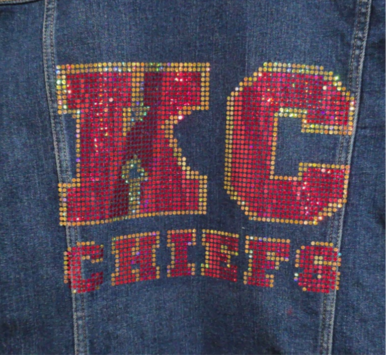 KC Chiefs Spangled Jean Jacket, XL Women’s