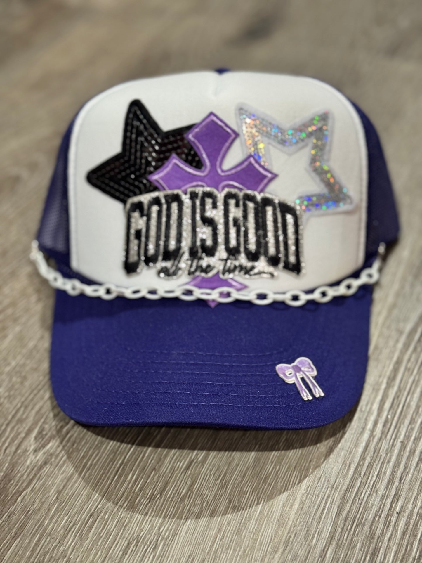 God is Good Sparkle & Cross Trucker Hat