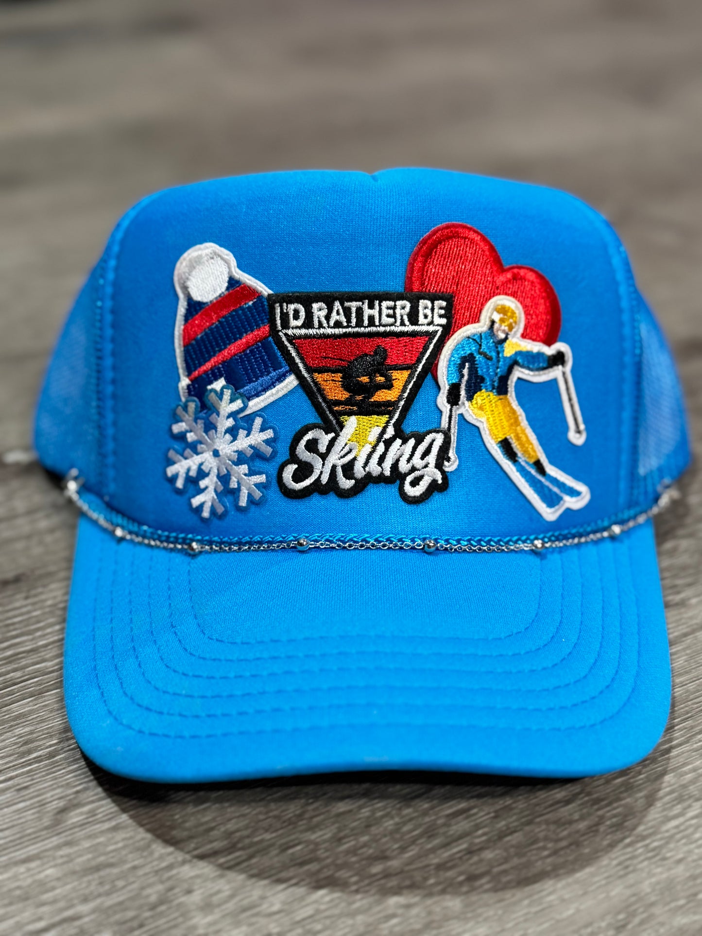 I’d Rather Be Skiing Snow Skiing Trucker Hat