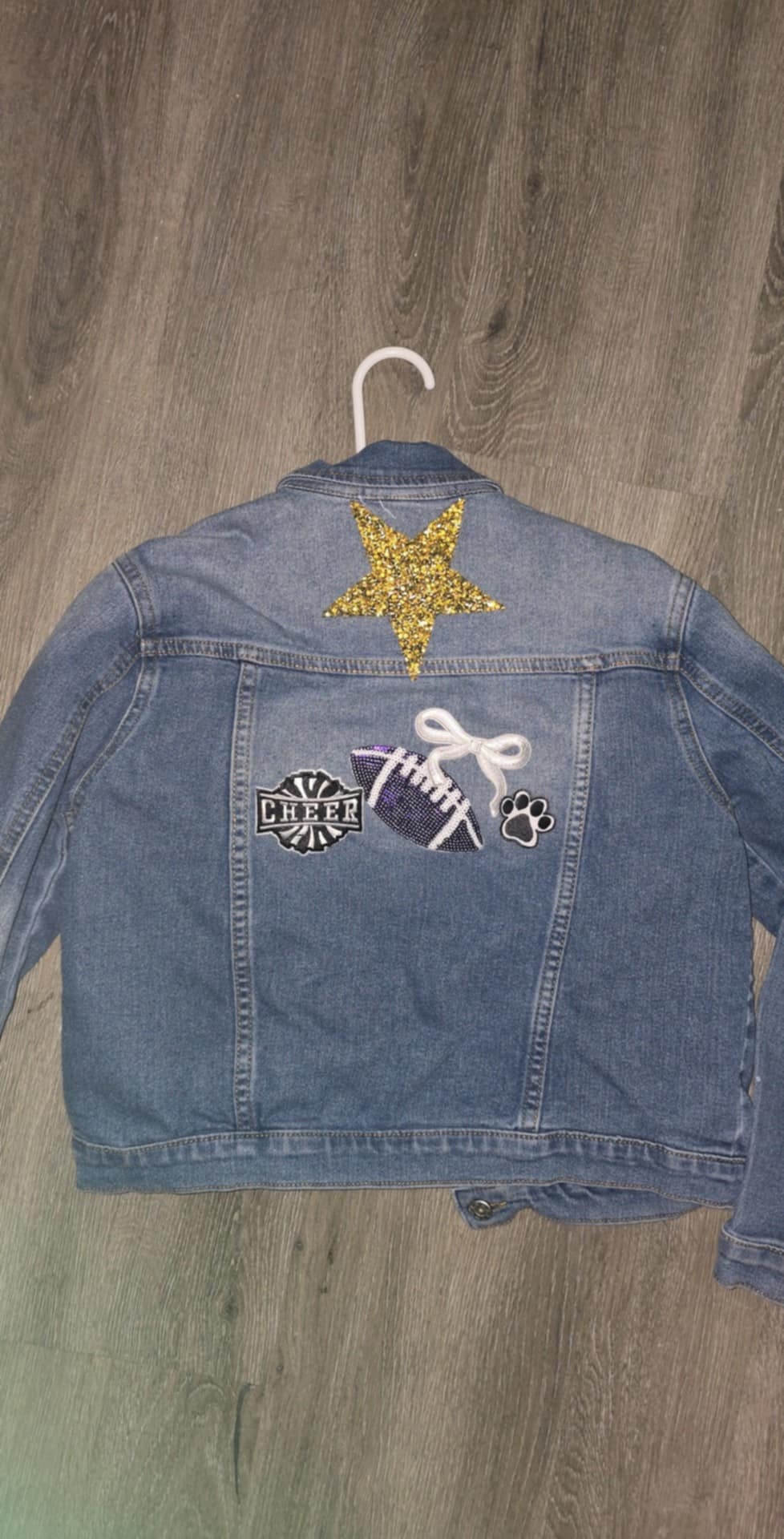 Kearney Bulldogs Football Denim Jean Jacket with Gold Star