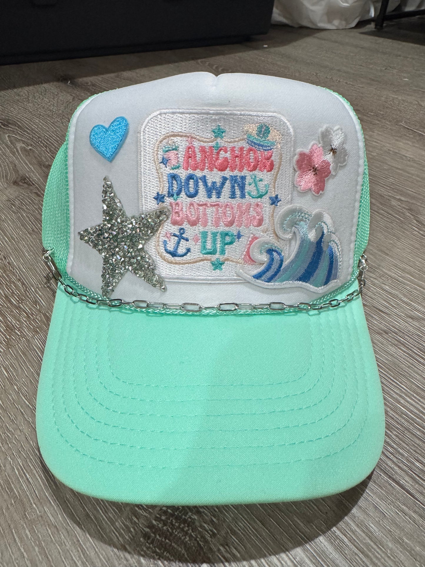 Anchors Down Bottoms Up Lake Vibes Trucker Hat