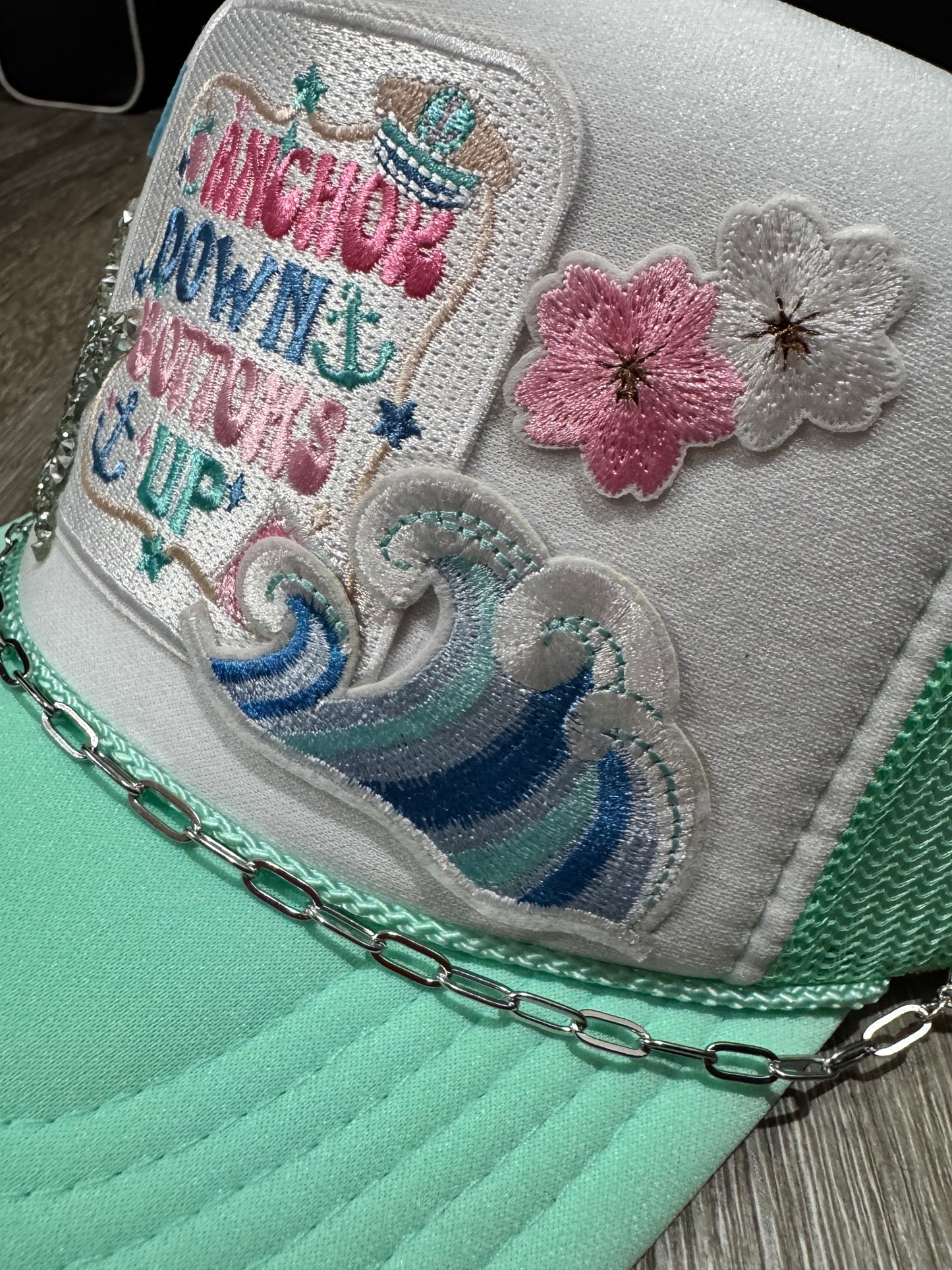 Anchors Down Bottoms Up Lake Vibes Trucker Hat