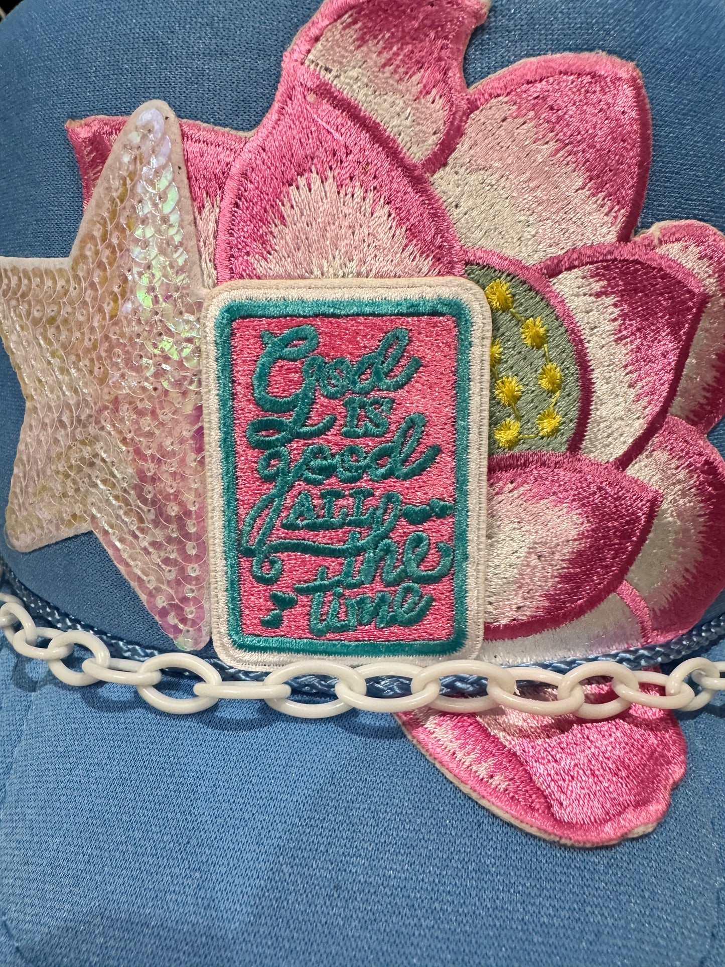 God is Good All the Time Lotus Flower Trucker Hat