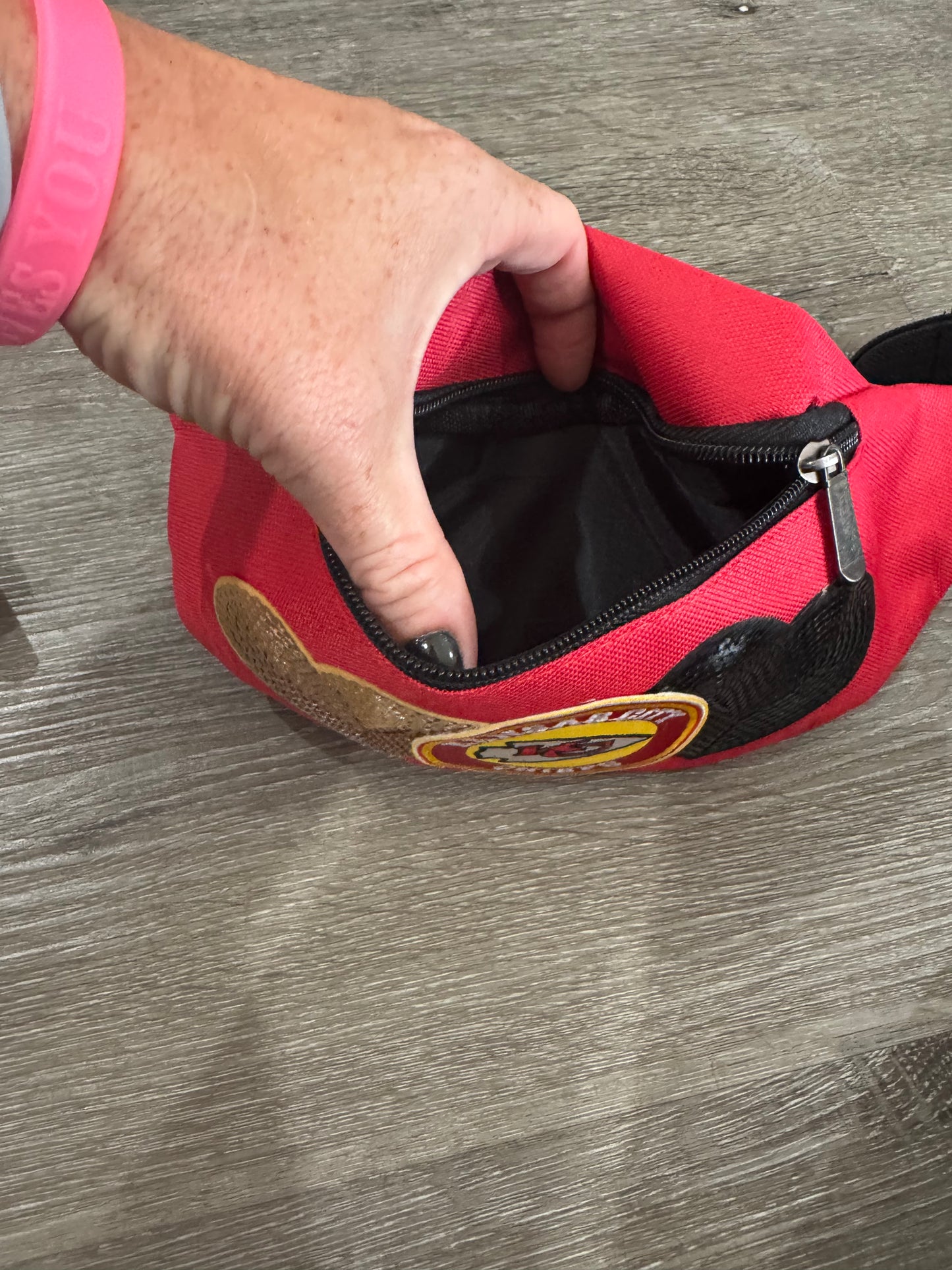 Kansas City Chiefs Hearts Canvas Fanny Pack Bag