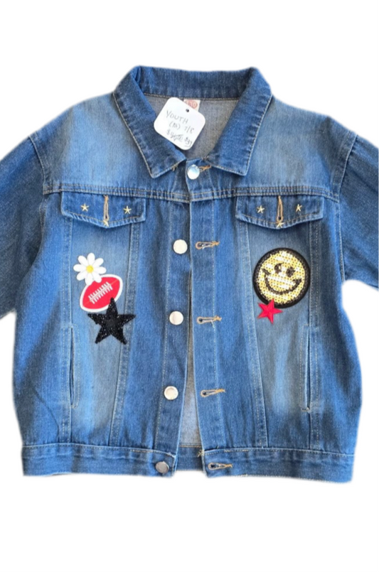 KC Chiefs Denim Jean Jacket, Youth Medium (7/8)