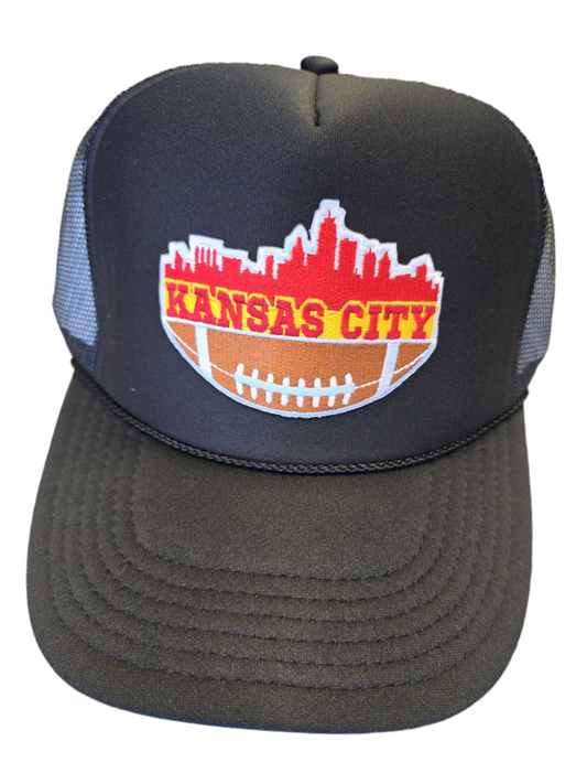 Kansas City Chiefs KC Skyline Football Trucker Hat