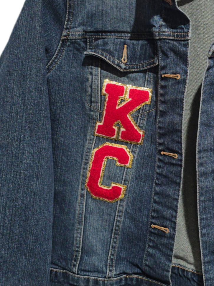 Kansas City Arched Football Jean Jacket, M Women’s