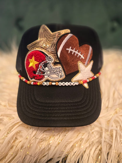 KC Chiefs Black Trucker