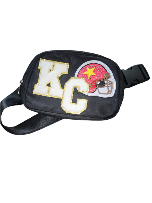 KC Chenille Letters Helmet Crossbody Bag