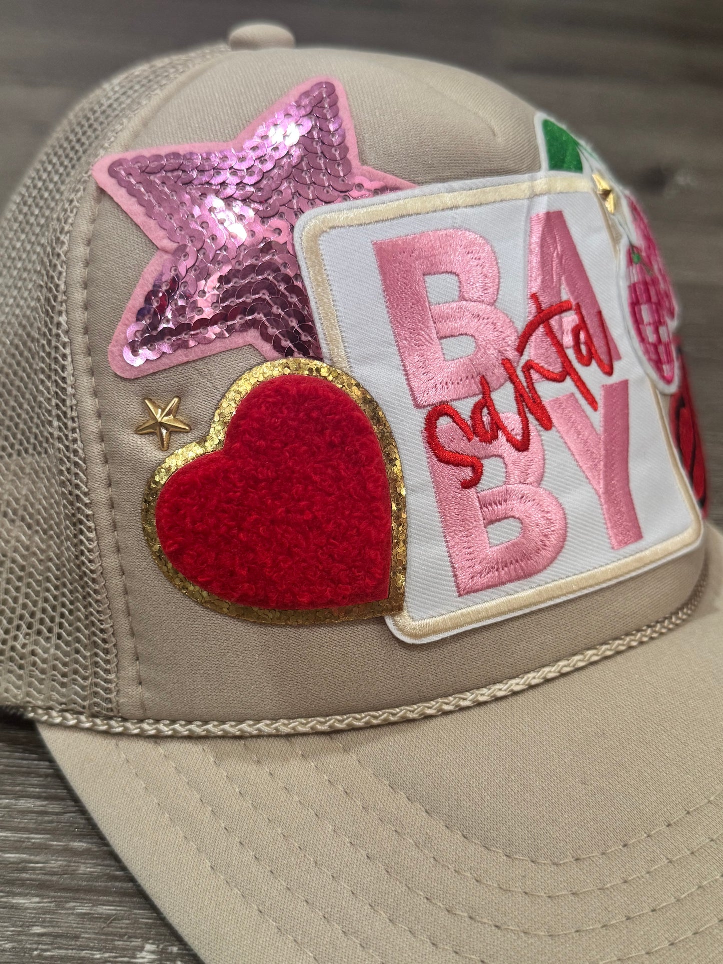 Santa Baby Tan Christmas Truck Hat