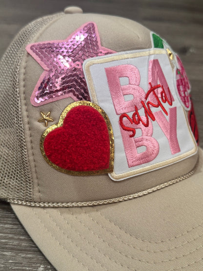 Santa Baby Tan Christmas Truck Hat