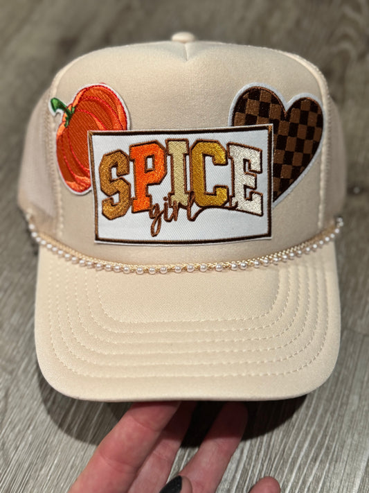 Spice Girl Fall Colors Tan Trucker Hat