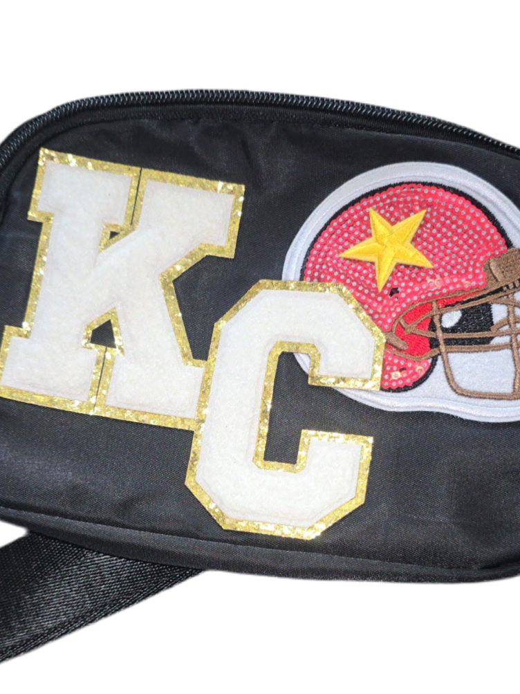 KC Chenille Letters Helmet Crossbody Bag