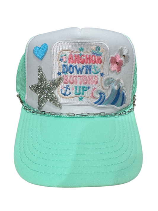 Anchors Down Bottoms Up Lake Vibes Trucker Hat