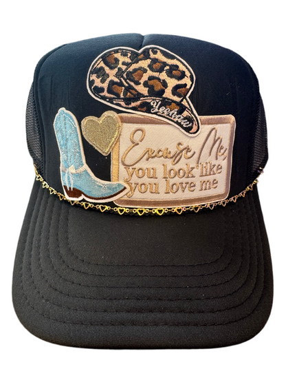 Excuse Me You Look Like You Love Me Cowgirl Trucker Hat