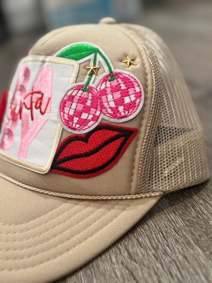 Santa Baby Tan Christmas Truck Hat