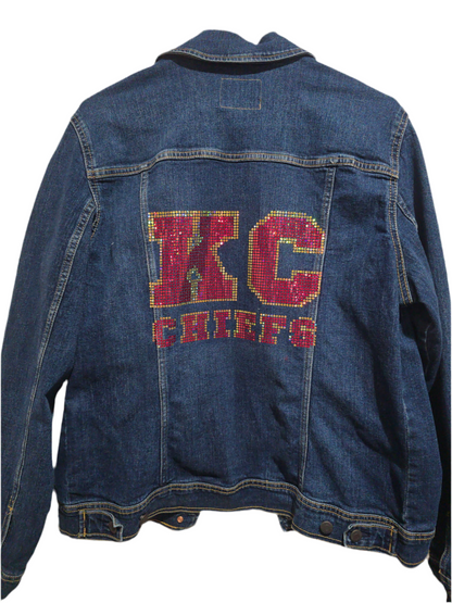 KC Chiefs Spangled Jean Jacket, XL Women’s