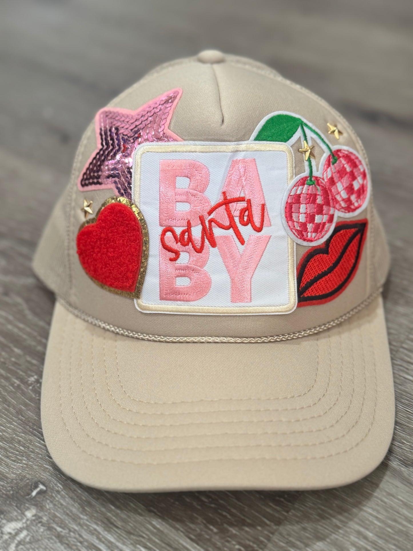 Santa Baby Tan Christmas Truck Hat