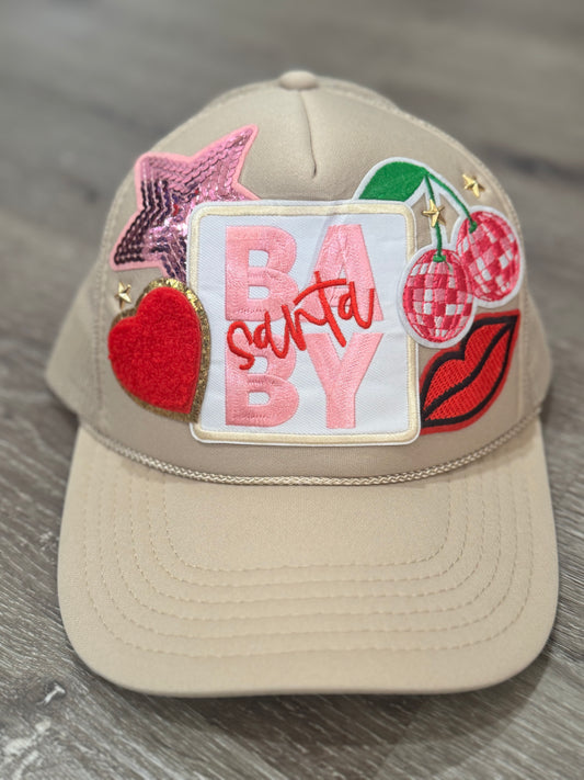 Santa Baby Tan Christmas Truck Hat
