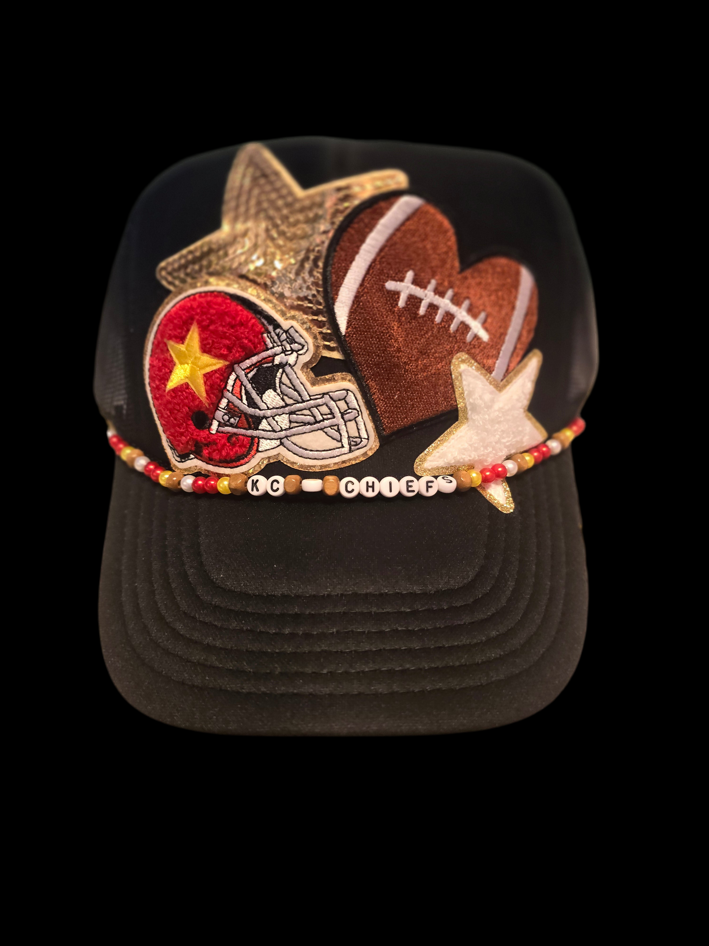 KC Chiefs Black Trucker