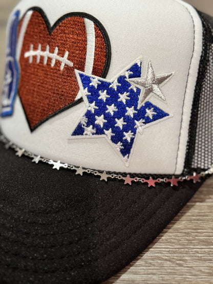 Heart Football, Foam Finger & Star Trucker Hat