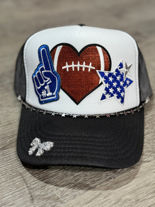 Heart Football, Foam Finger & Star Trucker Hat