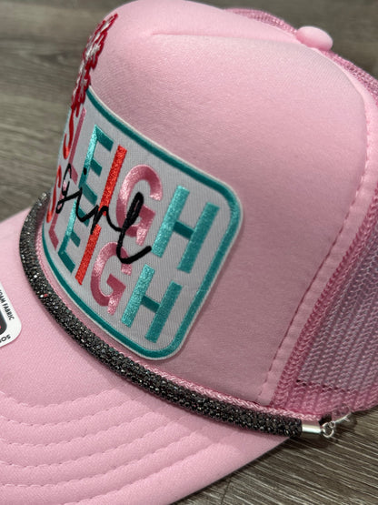 Sleigh Girl Sleigh Light Pink Christmas Trucker Hat