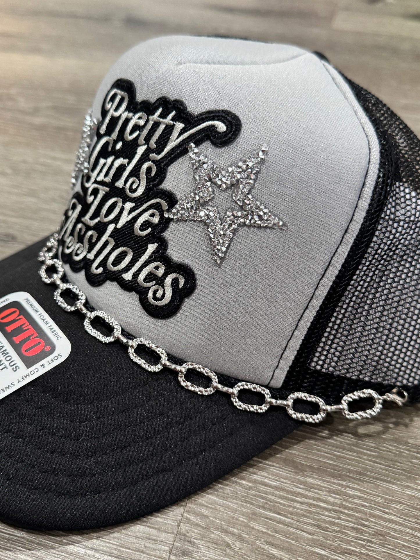 Pretty Girls Love Assholes Grey & Black Trucker Hat