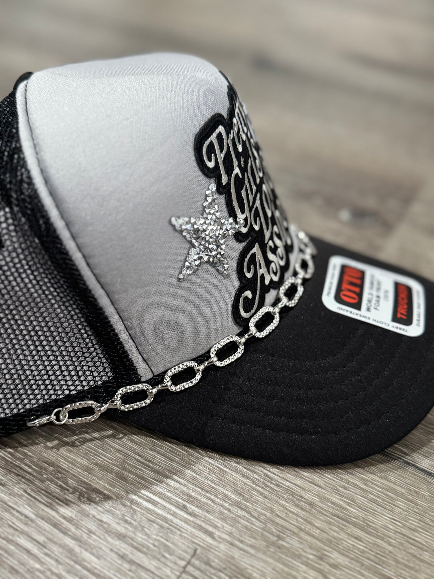 Pretty Girls Love Assholes Grey & Black Trucker Hat