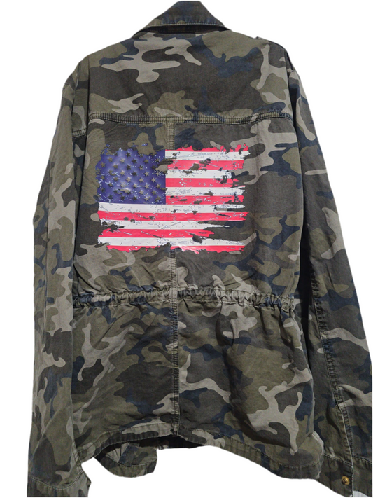 Camo God Bless America Jacket, S Women’s