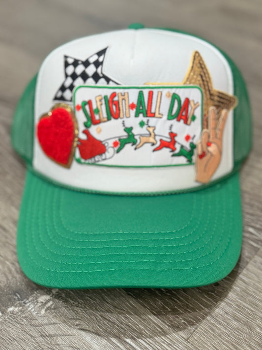 Sleigh All Day Christmas Trucker Hat