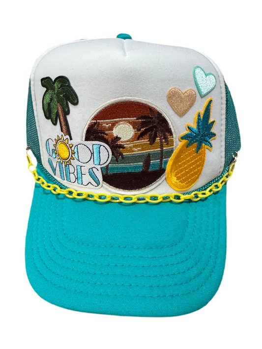 Good Vibes Beach Sunset Trucker Hat