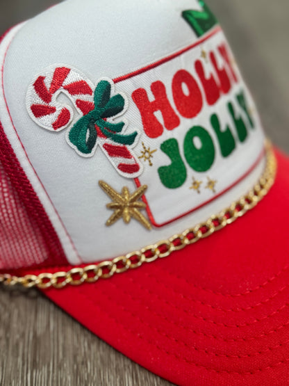 Holly Jolly Christmas Trucker Hat