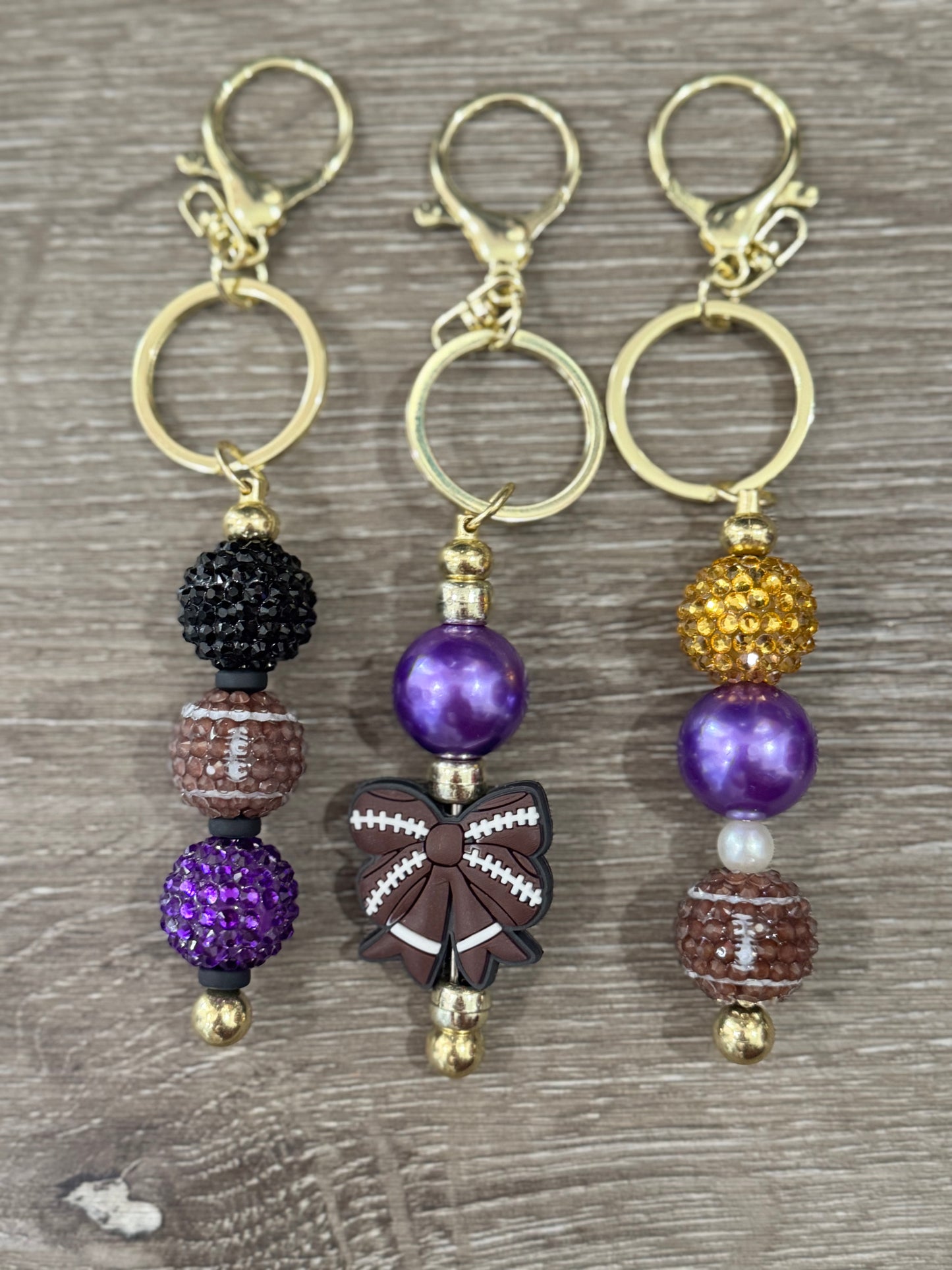 Football Theme Spirit Keychains & Bag Charms