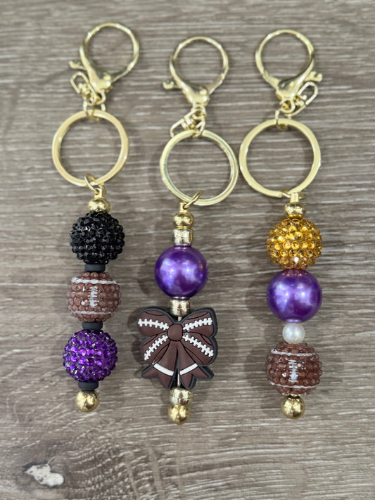 Football Theme Spirit Keychains & Bag Charms