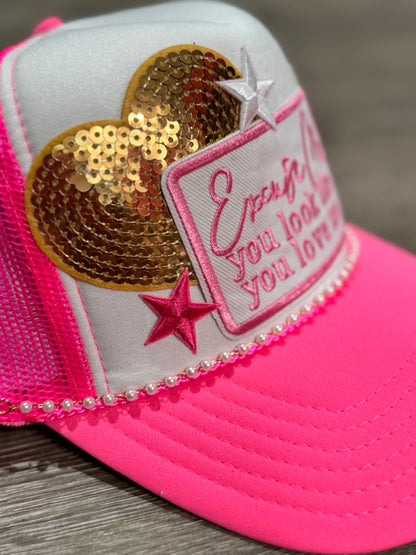 Excuse Me, You Look Like You Love Me Cowgirl Boots Trucker Hat