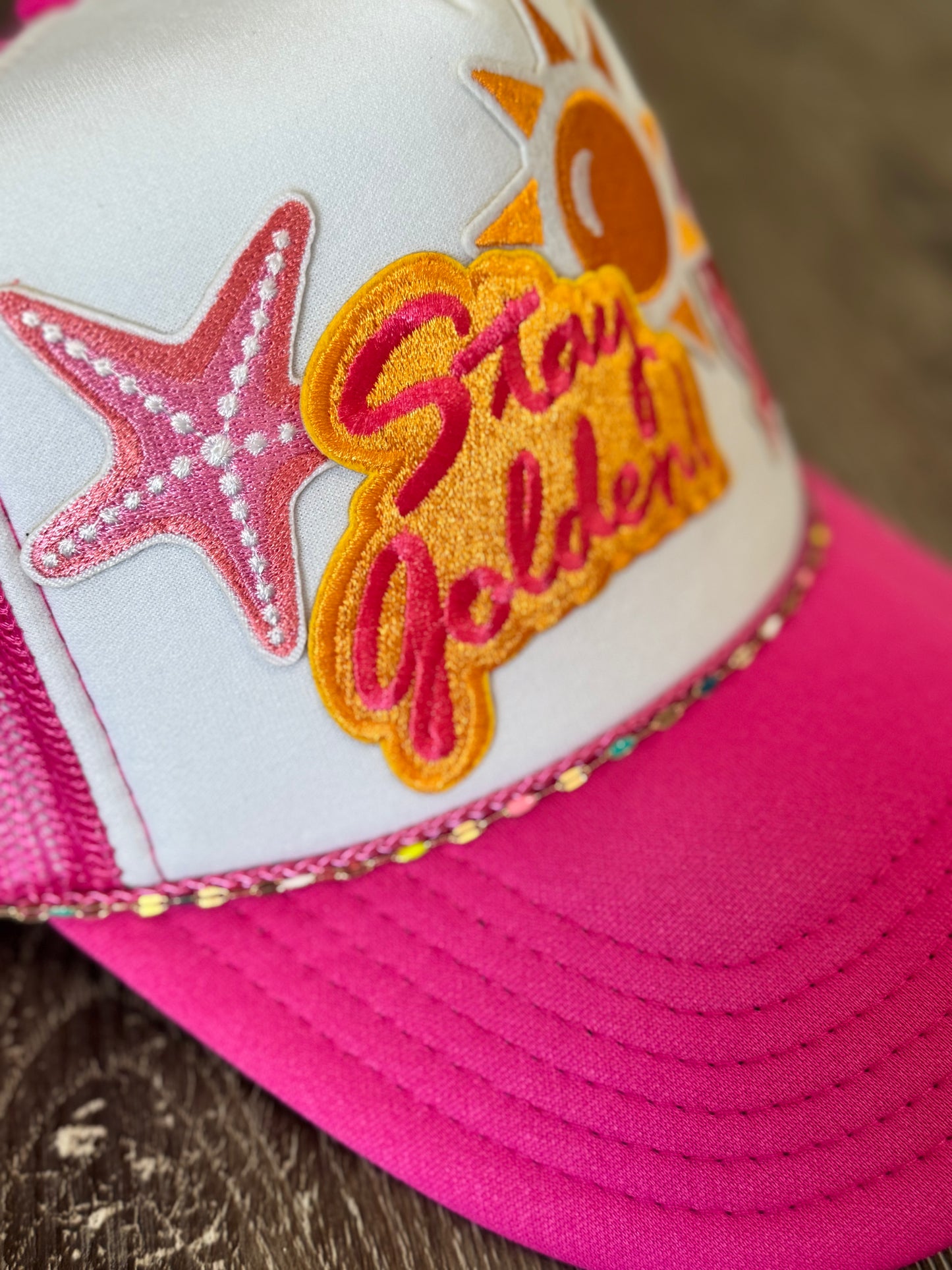 Stay Golden Sunshine Beach Trucker Hat