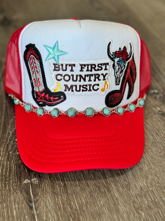 But First- Country Music Western Trucker Hat