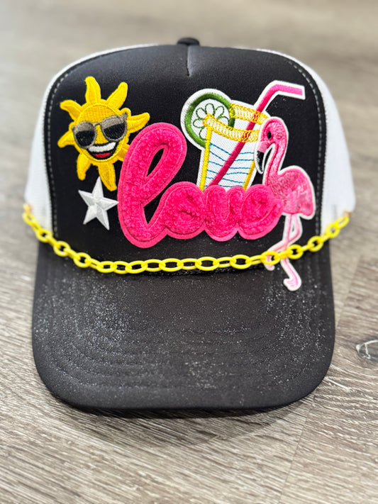 Love Sunshine & Flamingos Summer Trucker Hat