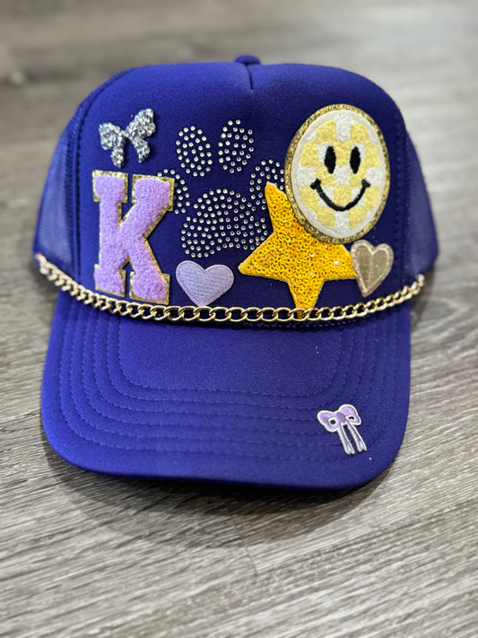 Girly Paw Print & Smiley Kearney Bulldogs Trucker Hat